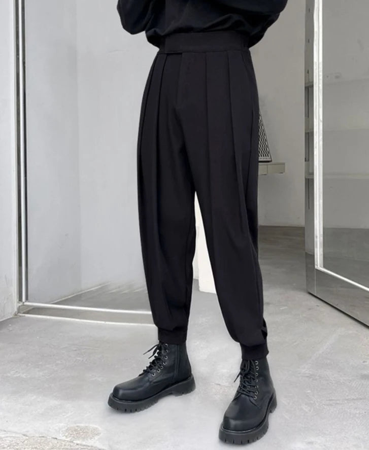 Solid Color Baggy Casual Harem Pants Men