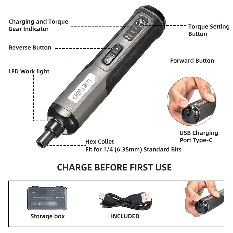 Electrical Screwdriver Set Cordless  Rechargeable