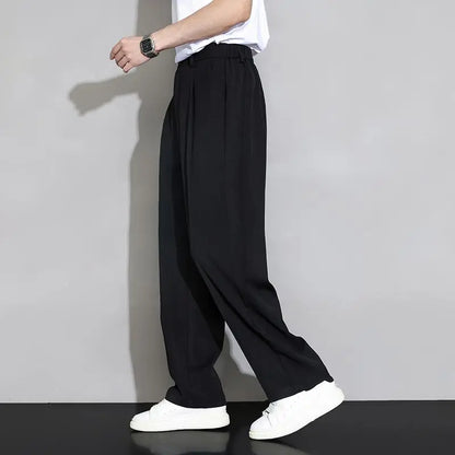 Ice Silk Men's Casual Straight Pants Fashion