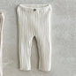 Cotton Ribbed Knit Leggings Solid Baby Trousers