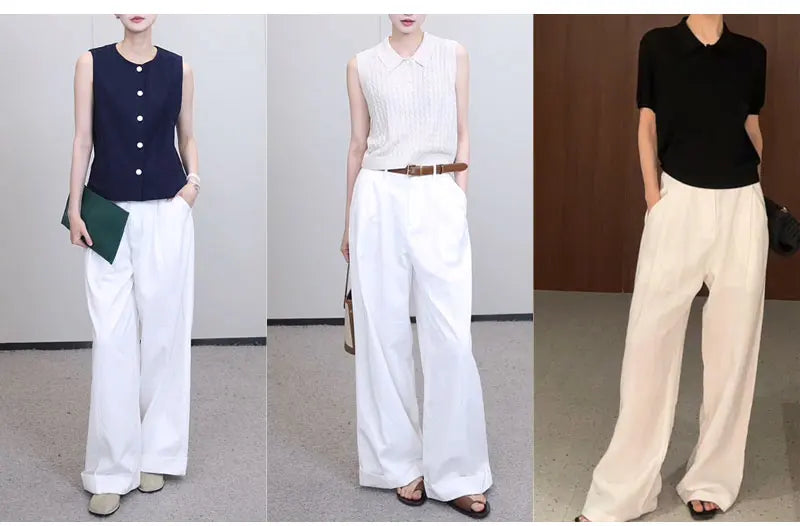 Women Wide Leg Formal Straight Leg Pants
