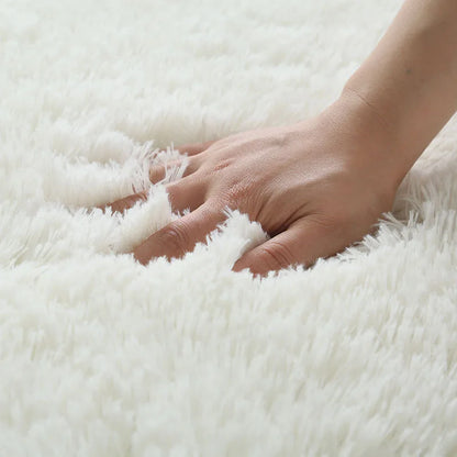 White Fluffy Modern Home Decor Rug Non-Slip