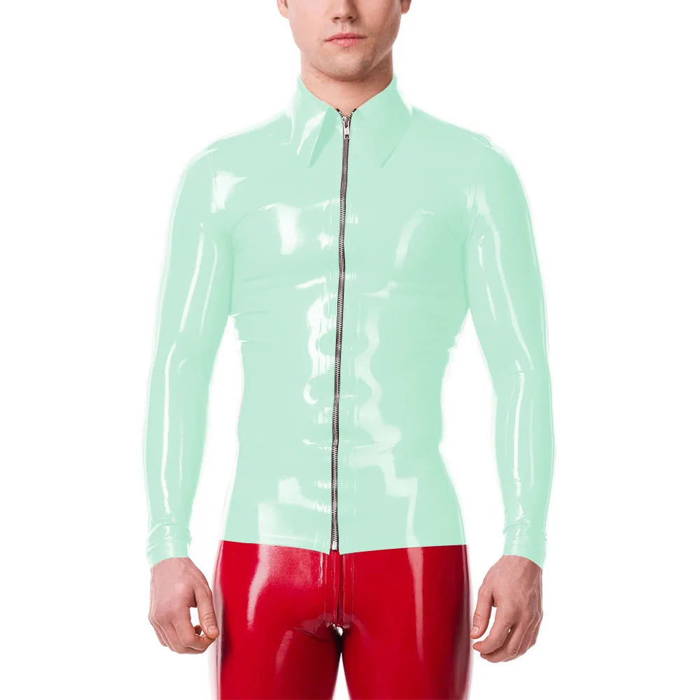 Mens Fashion Zipper Long Sleeve Jacket Turn-down Collar