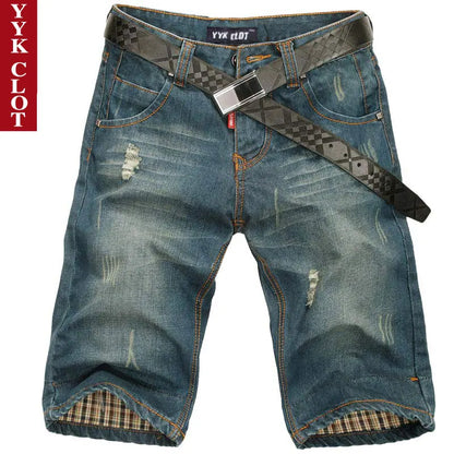 Big size Denim Mens Shorts Ripped Jeans