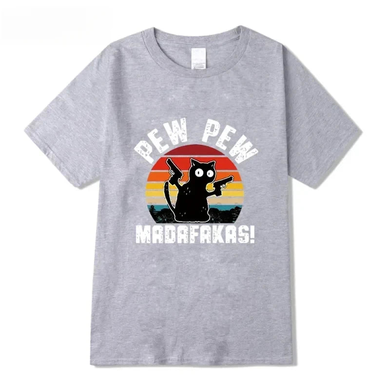 Men's High Quality Funny Cat Printed T-shirt