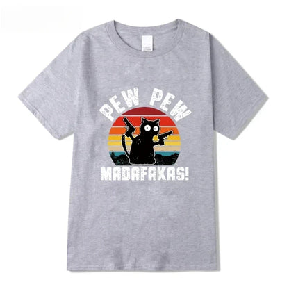 Men's High Quality Funny Cat Printed T-shirt