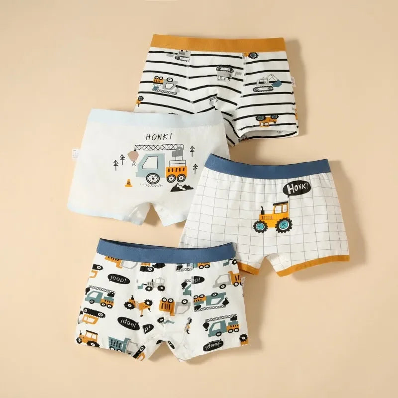 4PC Boys  Boxer Underwear  Cotton