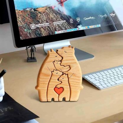 Wooden Bear Family Puzzle Personalized Home Decor