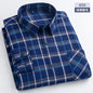 Flannel Plaid Long Sleeve Turn-down Shirts