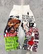 American Sweatpants Mens Gothic Hip Hop Baggy Elastic Waist