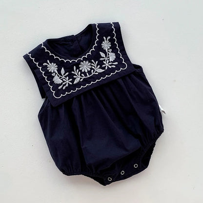 Infant Baby Girls Embroider Sleeveless Rompers