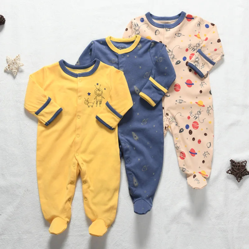 100% Cotton 3 Pcs Boys/Girls Romper Pajamas Jumpsuit