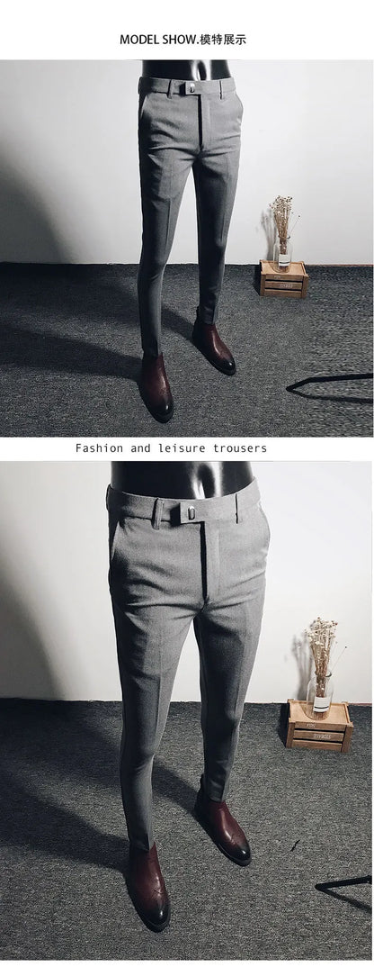 Men Stretch Slim Formal Casual Pants Fashion