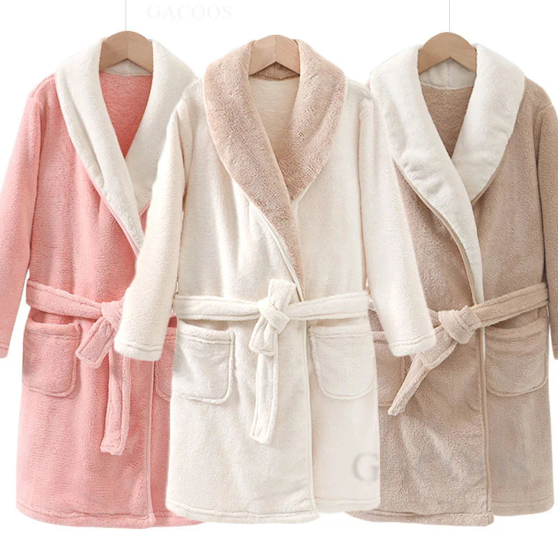 Boys/Girls Warm Fleece Flannel Bath Robes