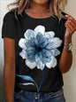Plus Size Women's Vintage Floral Print T-Shirt