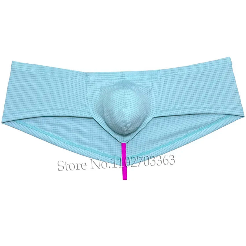 Men's Sexy Plaid Hipster Boxer Briefs  Pouch