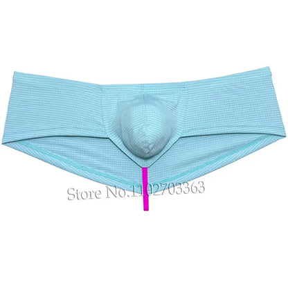 Men's Sexy Plaid Hipster Boxer Briefs  Pouch