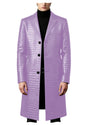 Men's Crocodile Leather Trench Coat Luxury Long