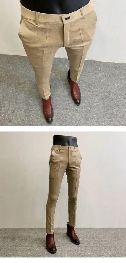 Men Stretch Slim Formal Casual Pants Fashion