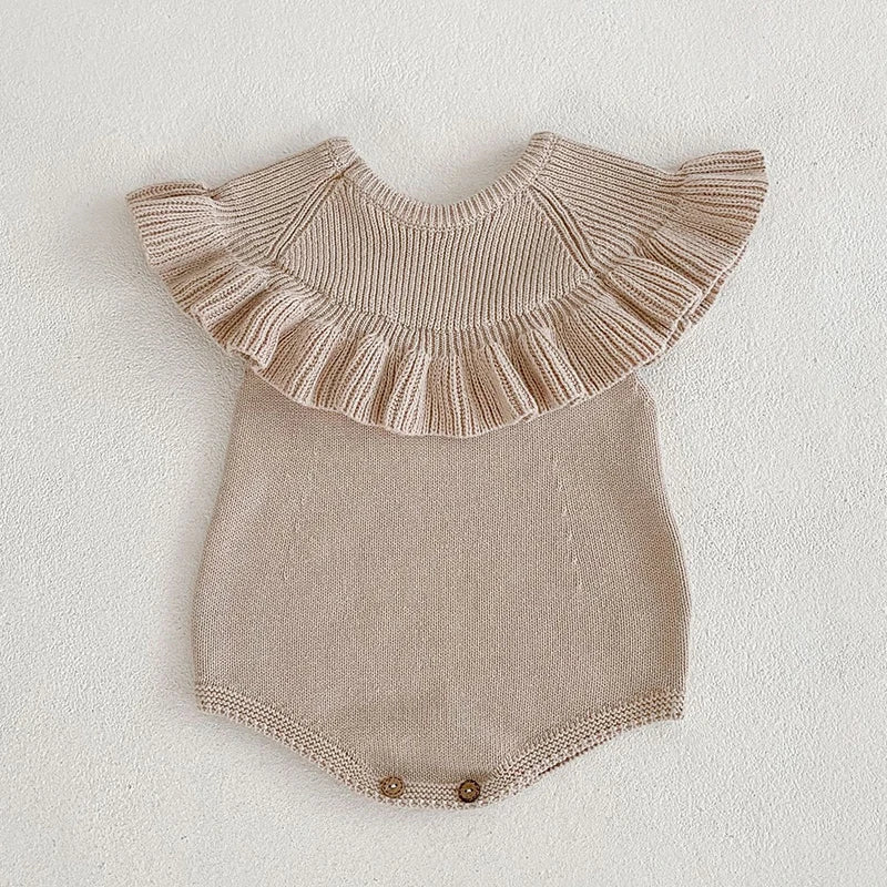 Infant Baby Girls Sleeveless Knit Rompers