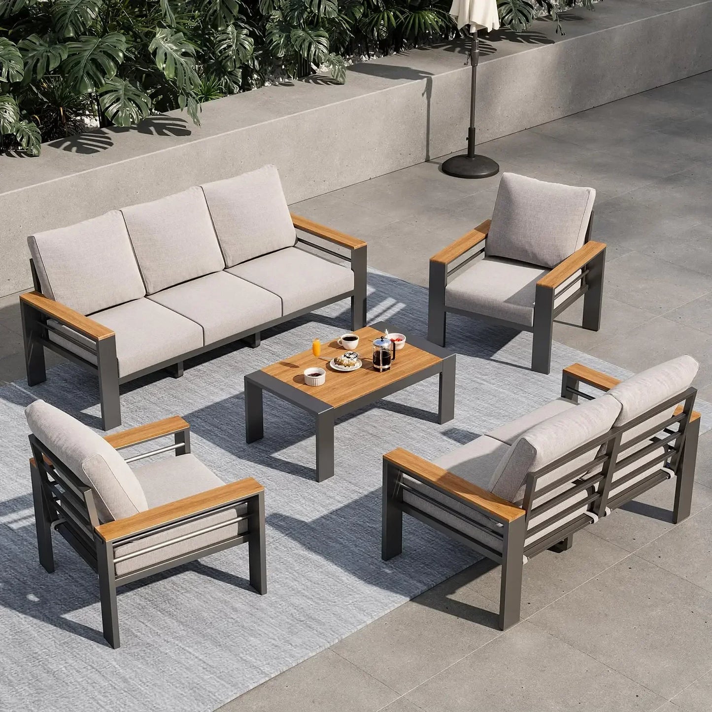 Outdoor Sectional with Coffee Table, Patio Sets