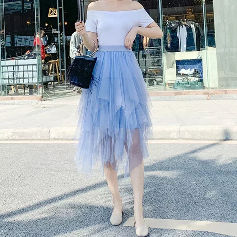 Fashion Tutu Skirt Casual High Waist Midi
