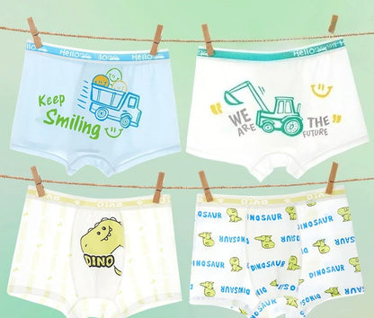 4PCS Boys Cute Mesh Breathable Comfort Underwear