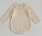 Baby Girls Knitted Bodysuit Long Sleeve Ruffled