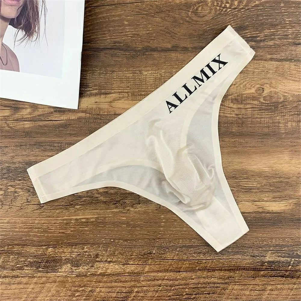 3pcs Sexy Thong Silk Bulge Pouch G-string