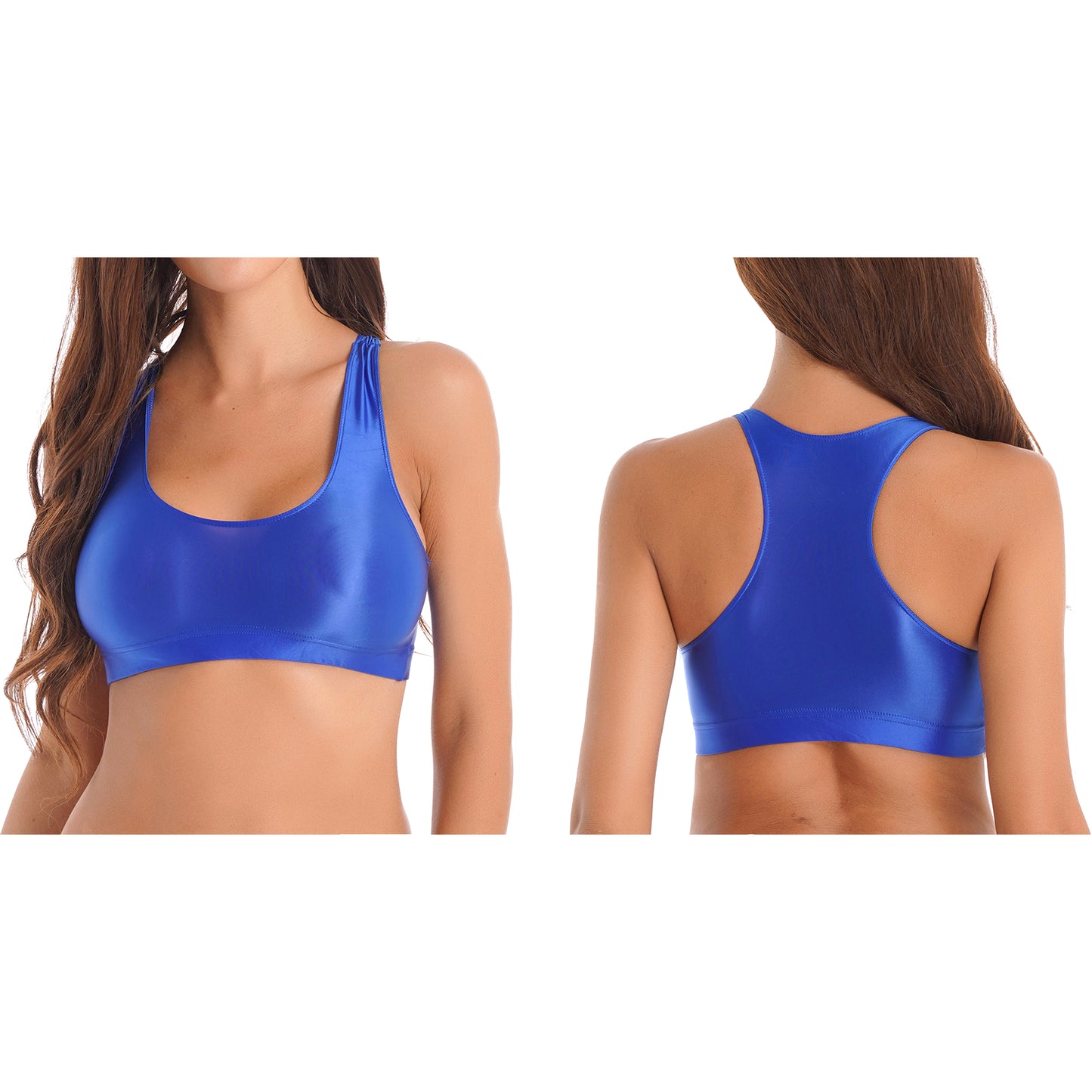 Glossy Womens Mid Waist Gym Fitness Yoga