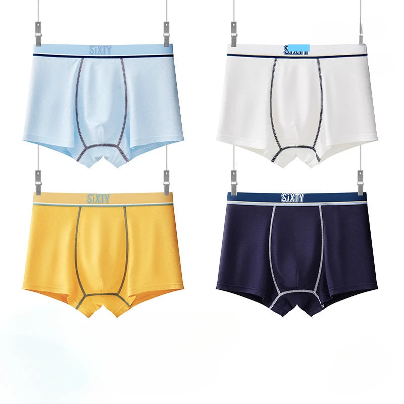4PCS Teen Boys Mesh Breathable Young Children Underwear
