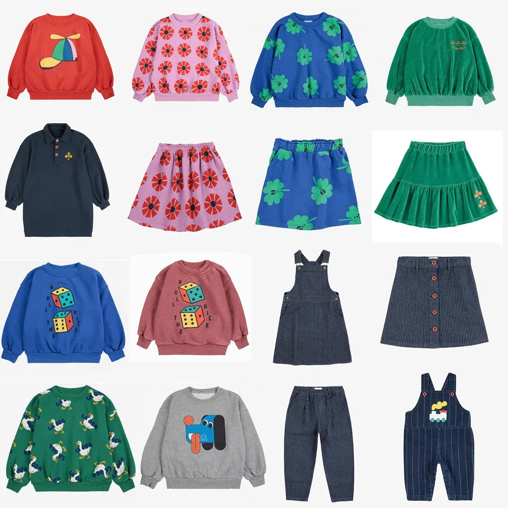 Kids Sweatershirt Girls Dress Skirts Boy Outwear Set