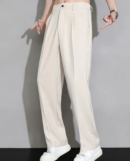 Ice Silk Men's Casual Straight Pants Fashion
