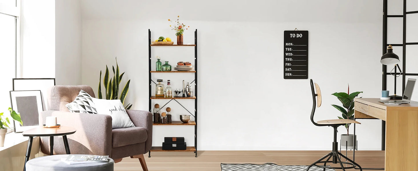 5 Tier Modern Book Case Storage Organizer