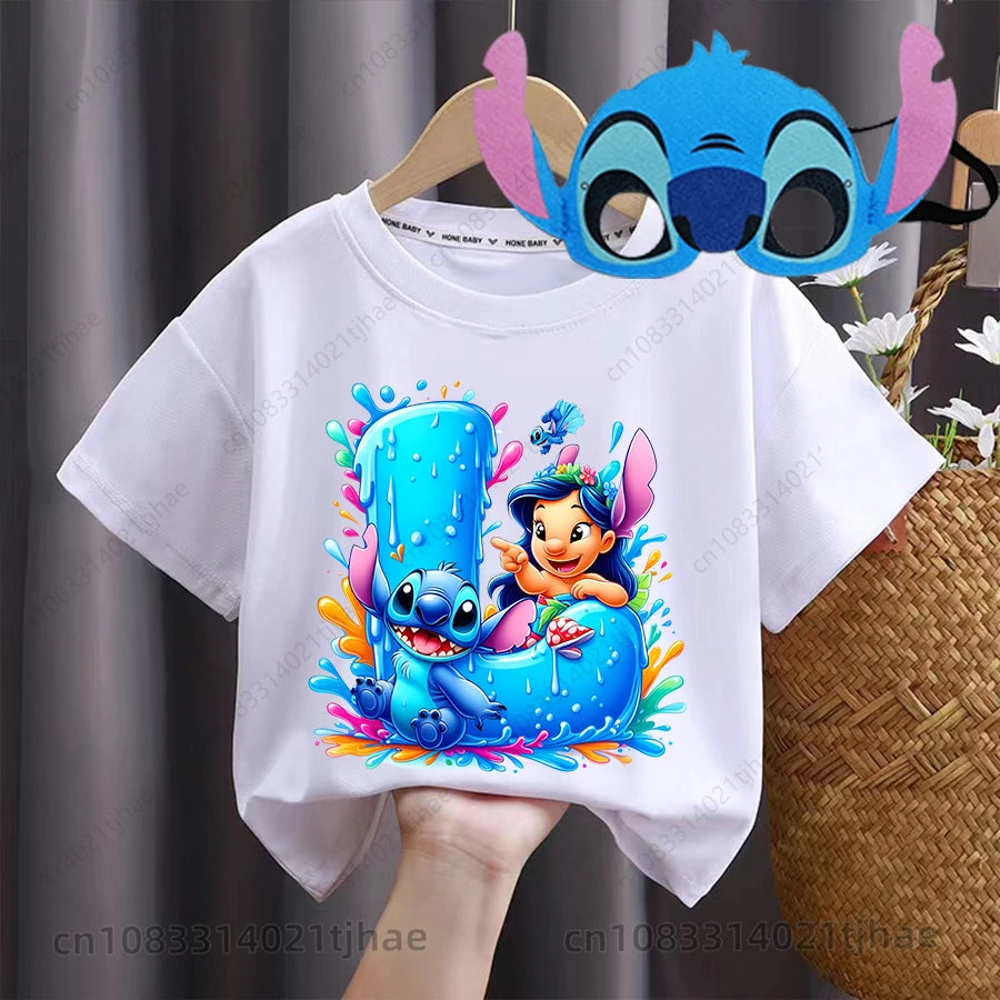 Boys/Girls Disney Lilo Stitch Letters Party T-Shirt
