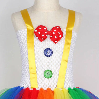 Rainbow Circus Costume Tutu Dress for Girls