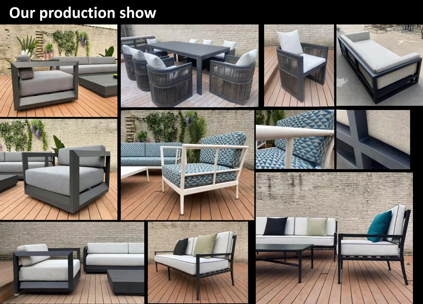 Outdoor Patio Teak Sectional Sofa Set Waterproof