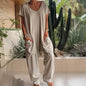 Women's Solid Color Casual Baggy Pocket Romper