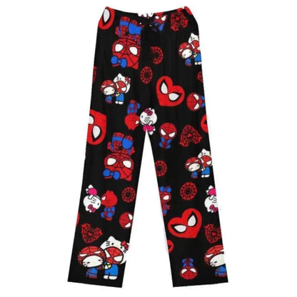 Women/Men Hello Kitty Spider-Man Cotton Loose Pajama Pants