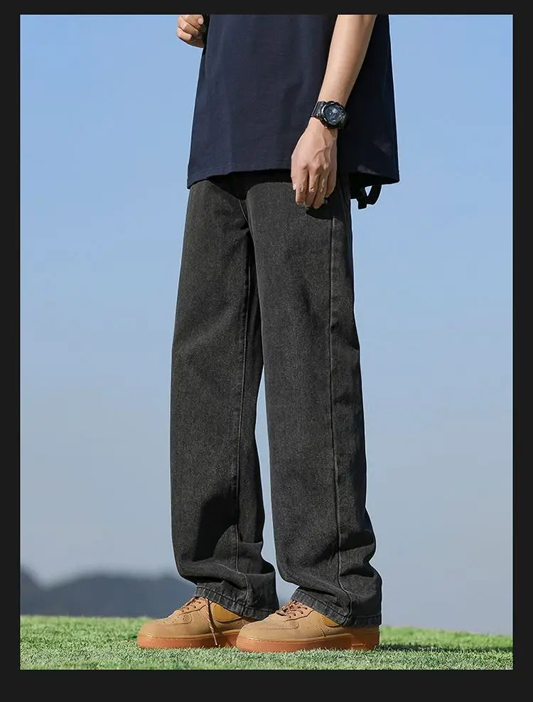 Men's Trendy Wide Leg Washed Jeans