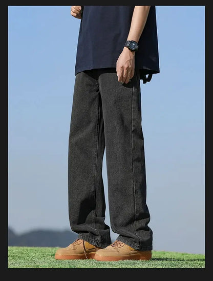 Men's Trendy Wide Leg Washed Jeans