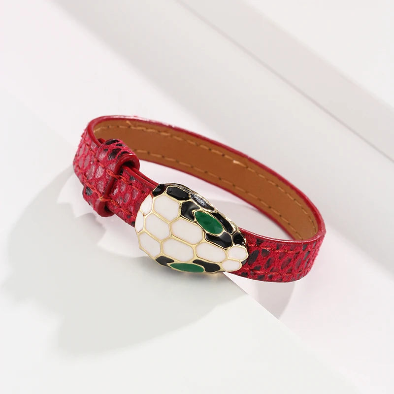 Women Fashion Charm Metal Snake Head Bangles