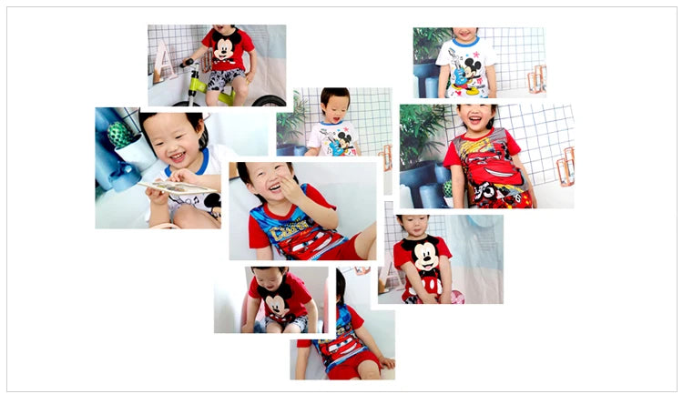 Boys Nighty Cartoon Cute Short Sleeve Pajamas