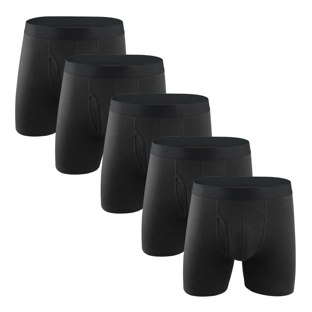 Mens Long Cotton Boxer Shorts Underwear