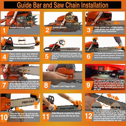 2-Cycle Gas Powered Chainsaw, 16-Inch, 20-Inch