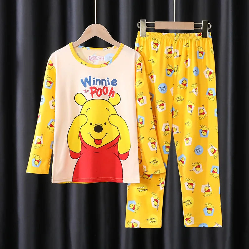 2 Pcs Boys/Girls Minnie Mickey Cartoon Longsleeved Pajamas
