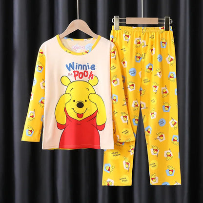 2 Pcs Boys/Girls Minnie Mickey Cartoon Longsleeved Pajamas