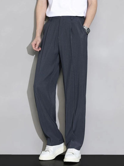 Ice Silk Men's Casual Straight Pants Fashion