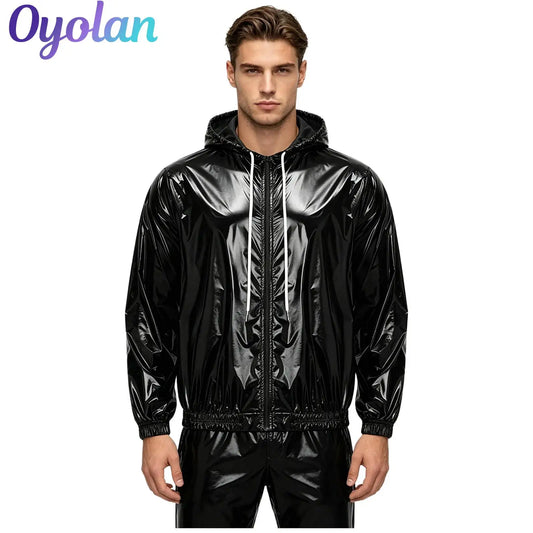 Mens Waterproof Hooded Breathable Raincoat