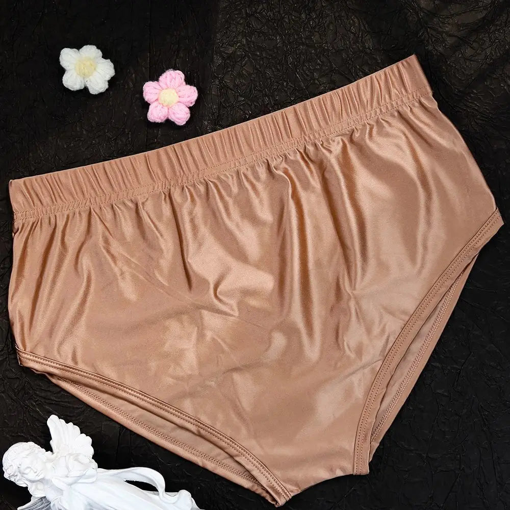 Shiny Ice Silk Satin Tight Elastic Panties